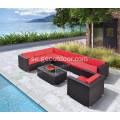 Ny design Curved Wicker Outdoor Soffa Set med kudde